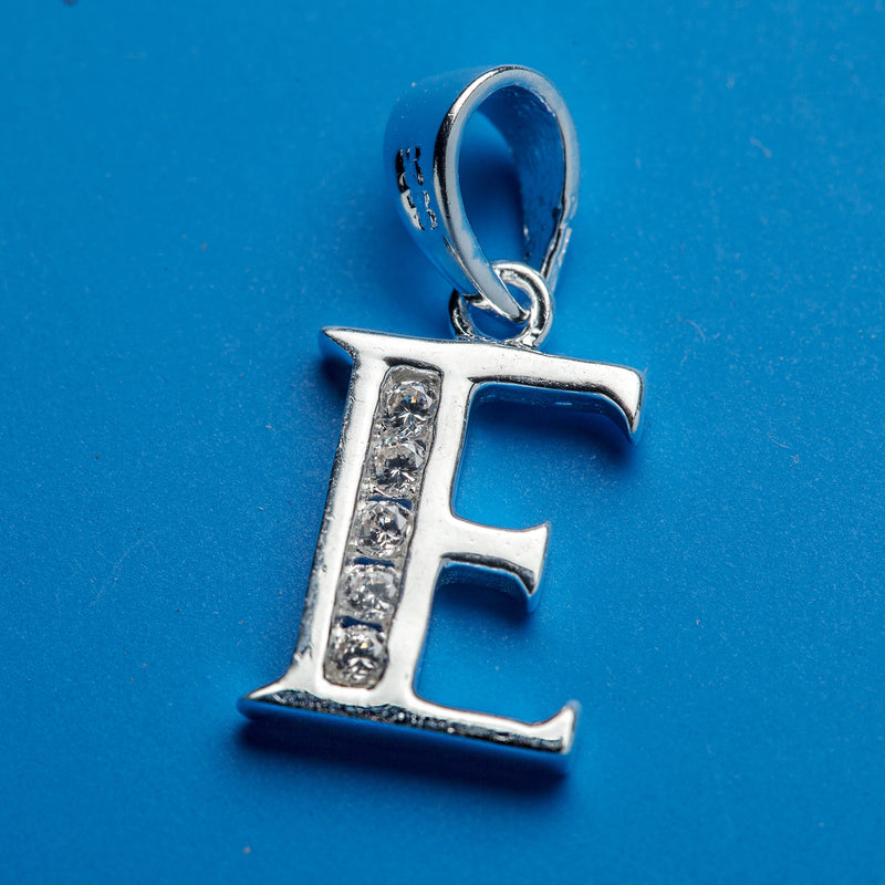 Alphabet letters genuine 925 Sterling Silver with CZ Crystal for use as a charm or pendant