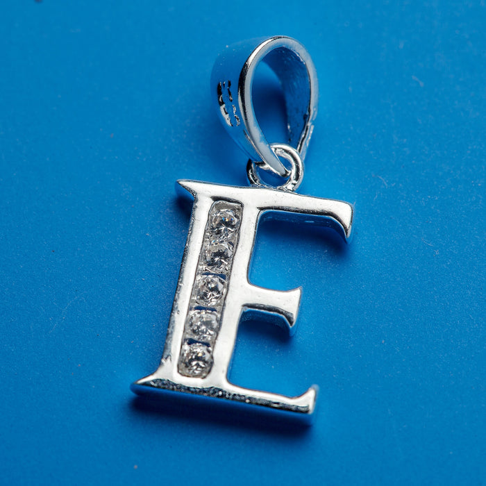 Alphabet letters genuine 925 Sterling Silver with CZ Crystal for use as a charm or pendant