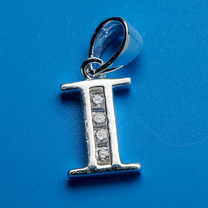 Alphabet letters genuine 925 Sterling Silver with CZ Crystal for use as a charm or pendant