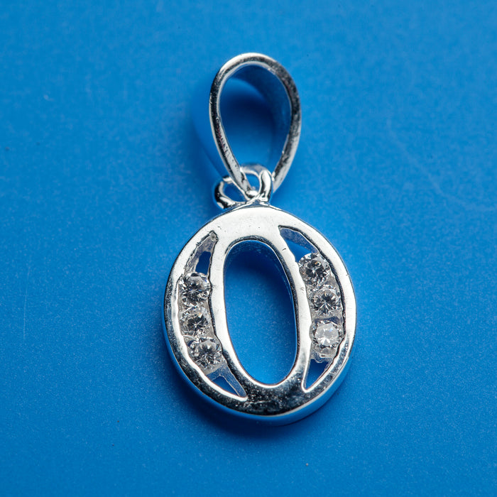 Alphabet letters genuine 925 Sterling Silver with CZ Crystal for use as a charm or pendant