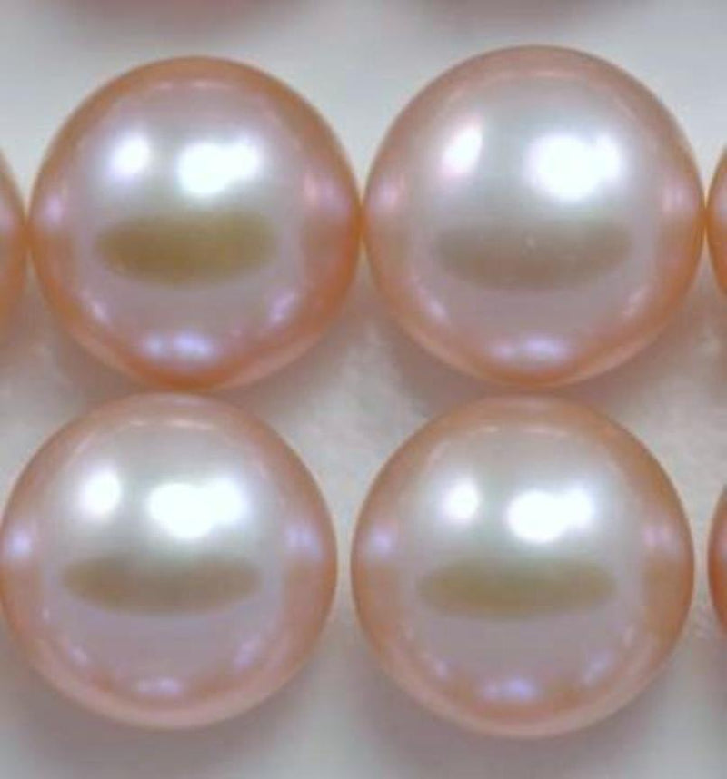 Pink Button Half-drilled Flat Back Freshwater Pearls for Making Earrings AAA