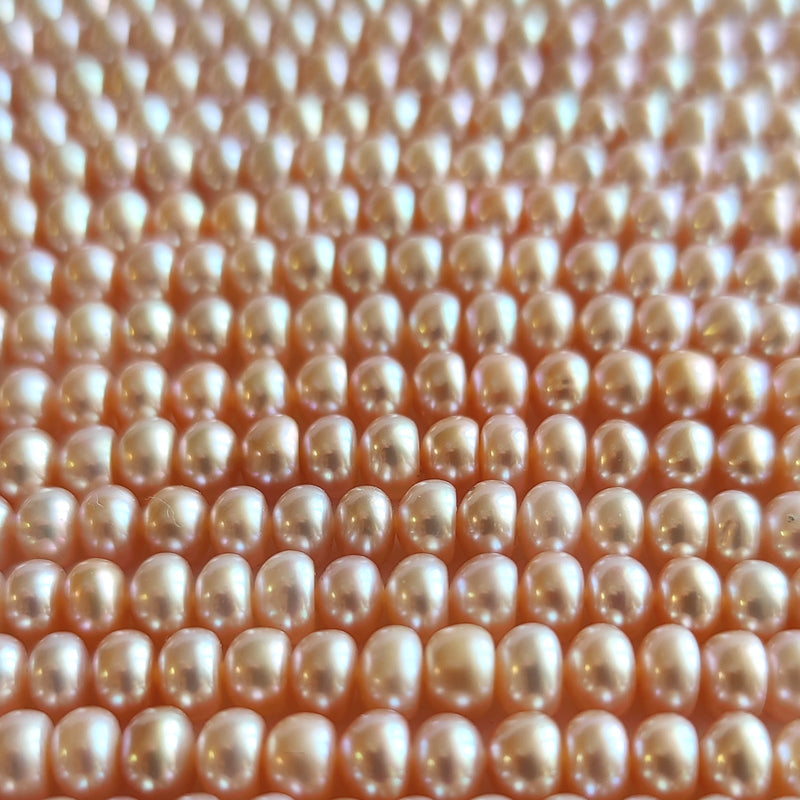 Natural  Dusty Pink Ronelle Button Freshwater Pearls Beads AA Size 5-6mm
