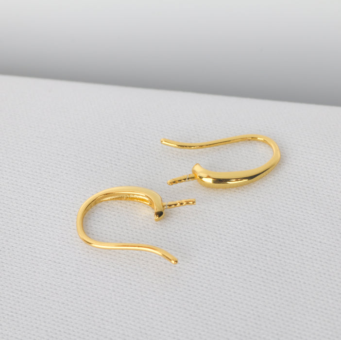 Gold Vermeil Earring Hooks Genuine 925 Sterling Silver Jewellery Findings