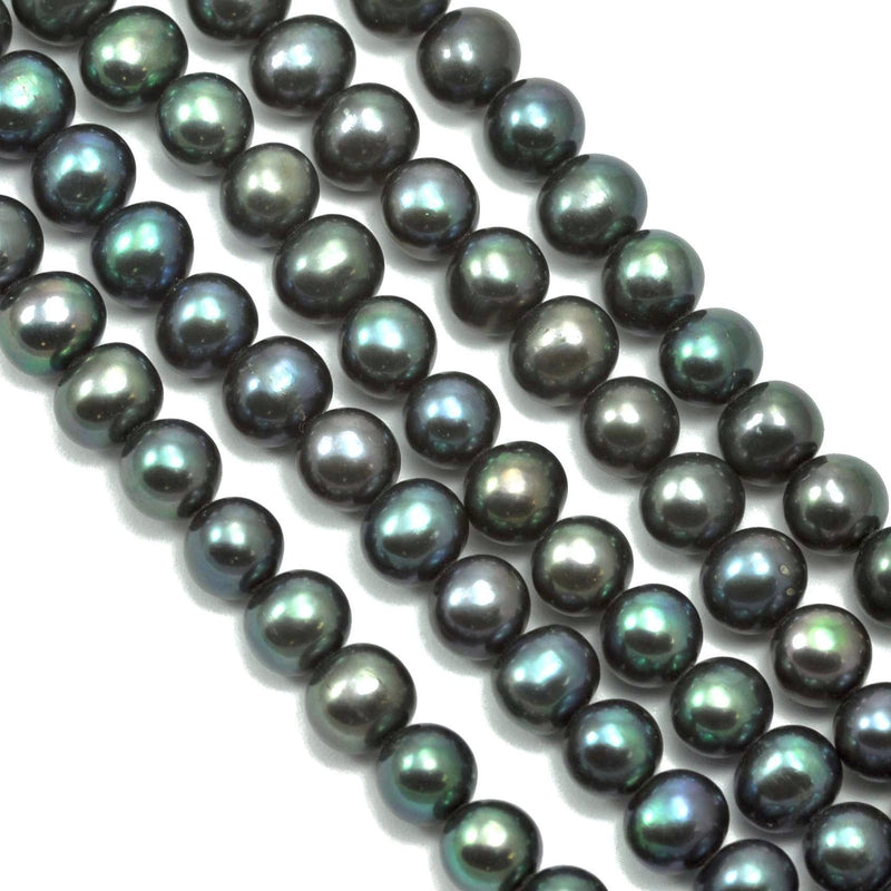 Near Round Genuine Freshwater Loose Pearls for Jewellery Making 7-8 mm - 1 string