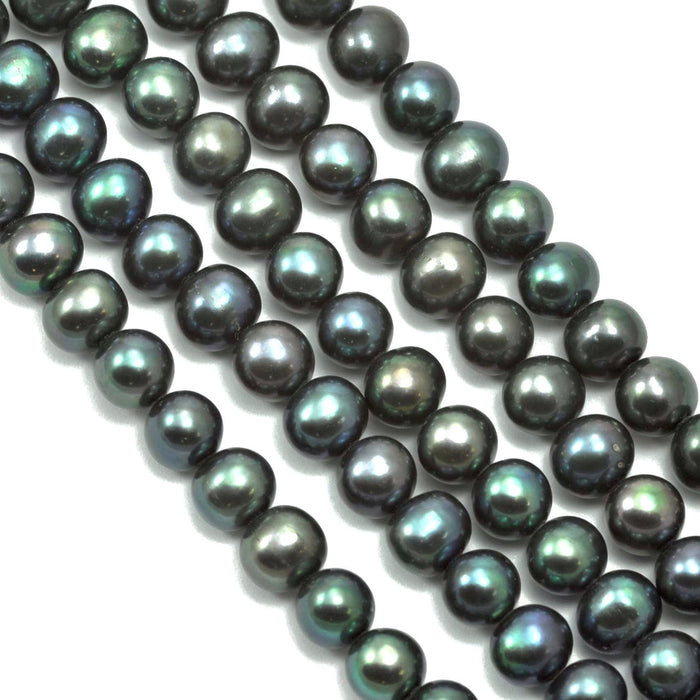 Near Round Genuine Freshwater Loose Pearls for Jewellery Making 7-8 mm - 1 string