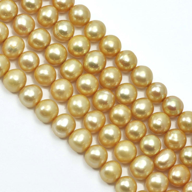 Near Round Genuine Freshwater Loose Pearls for Jewellery Making 7-8 mm - 1 string