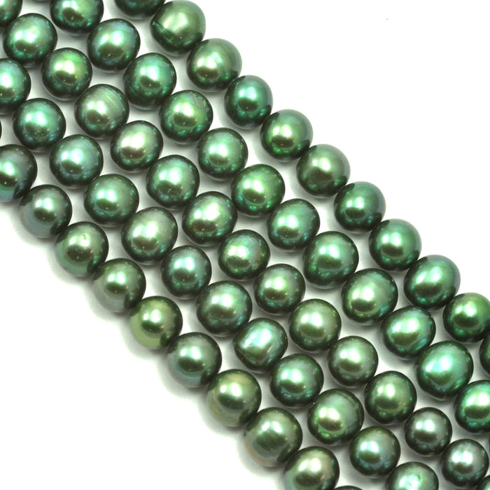 Near Round Genuine Freshwater Loose Pearls for Jewellery Making 7-8 mm - 1 string