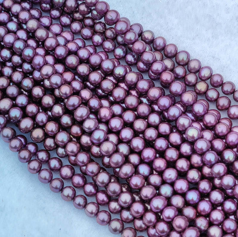 Near Round Genuine Freshwater Loose Pearls for Jewellery Making 7-8 mm - 1 string