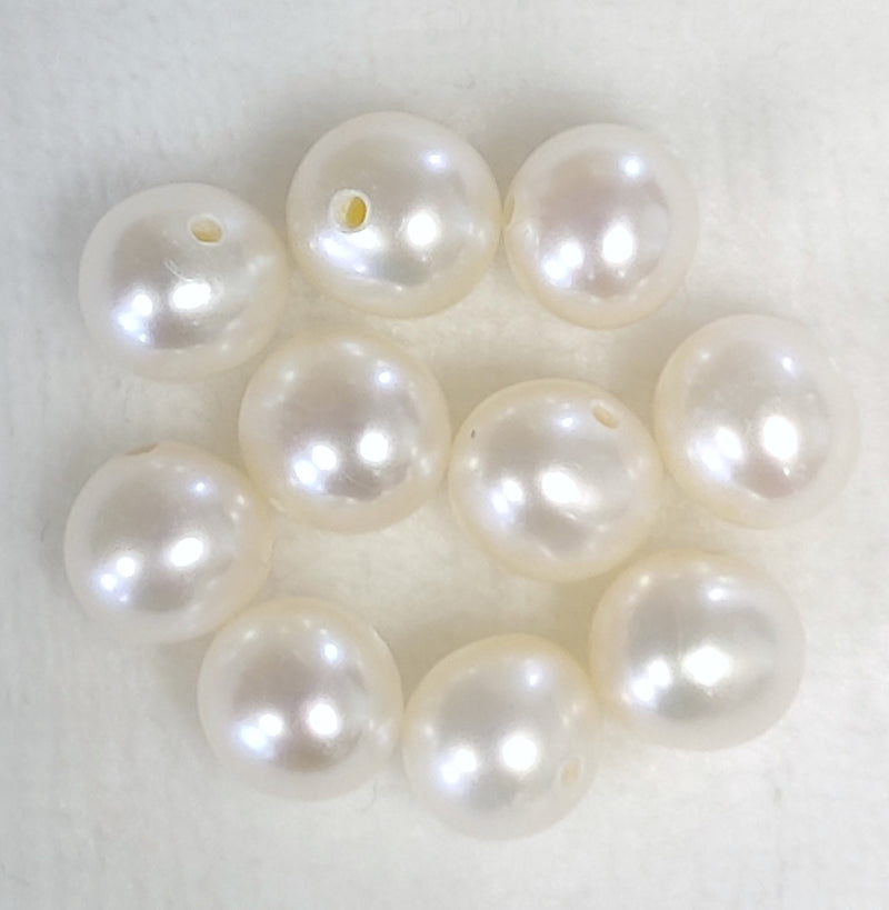 Ivory White Round Freshwater Pearls Loose Beads for Jewellery Making AA 7mm