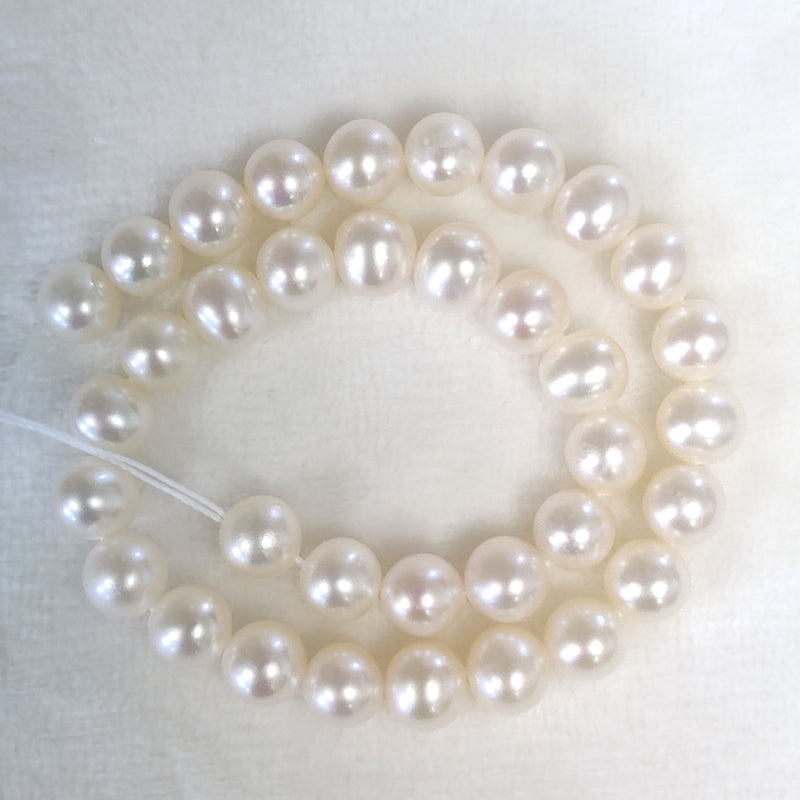 Ivory White Round Freshwater Pearls Loose Beads for Jewellery Making AA 7mm