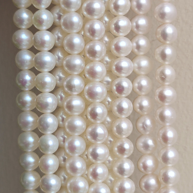 Ivory White Round Freshwater Pearls Loose Beads for Jewellery Making AA 7mm