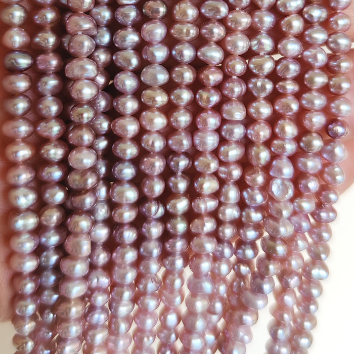 4mm Small Roundish Mauve Pink Lavender Genuine Freshwater Pearls for Jewellery Making