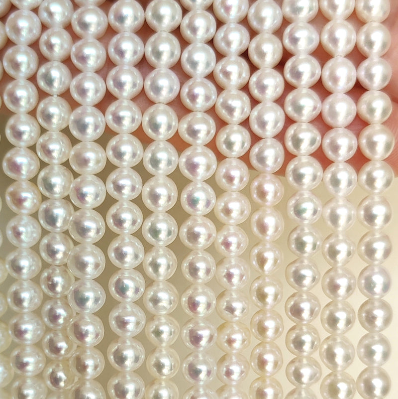 Ivory White Round AK Freshwater Loose Pearl Beads for Jewellery Making 4mm, 6mm, 7mm and 8mm A