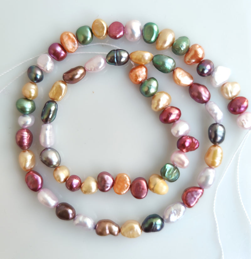 Mixed Colour Baroque Nugget Freshwater Loose Pearls Beads