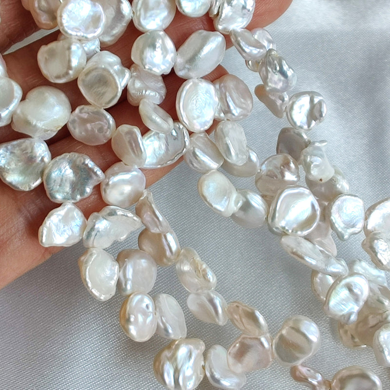 Ivory White Keshi Top-drilled Small Freshwater Pearls for Bridal Jewellery Making 7-8mm