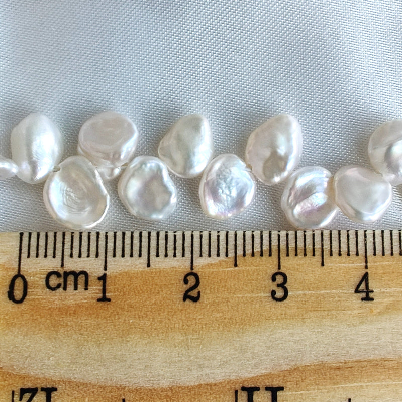 Ivory White Keshi Top-drilled Small Freshwater Pearls for Bridal Jewellery Making 7-8mm