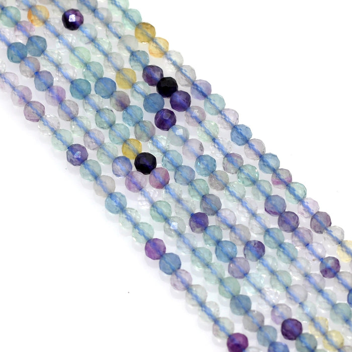 Size 2mm Faceted Round Semi-precious Gemstone Spacer Beads for Jewellery Making