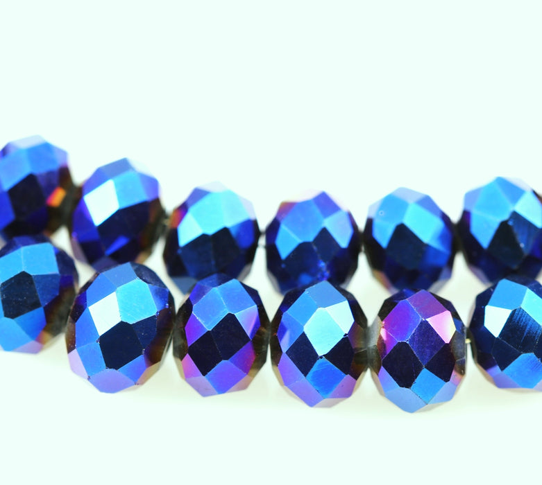 6mm blue Faceted Rondelle Crystal Cut Glass Beads  Spacer for Jewellery Making - The blue collection