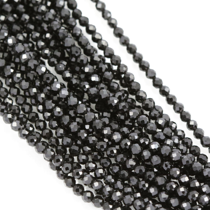 Size 2mm Faceted Round Semi-precious Gemstone Spacer Beads for Jewellery Making