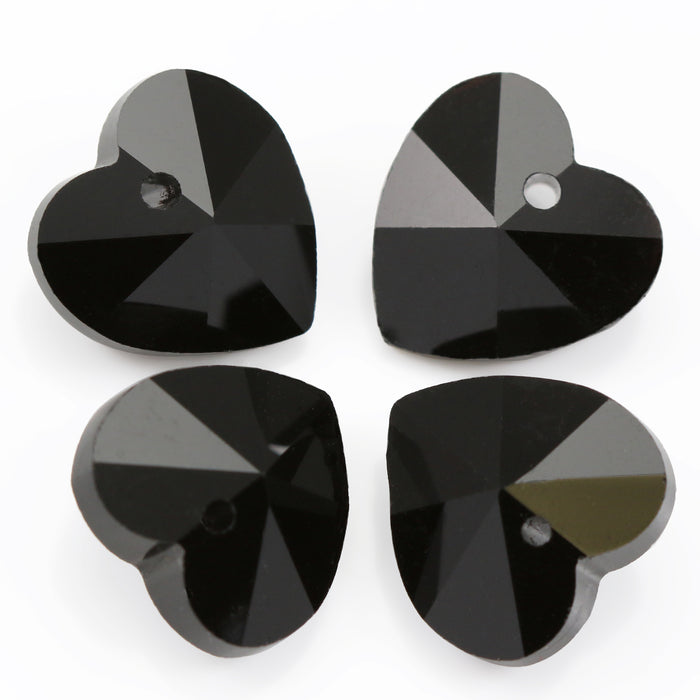 Pendant heart faceted cut glass crystal beads 14 mm for jewellery making and crafts . 12 in a pack