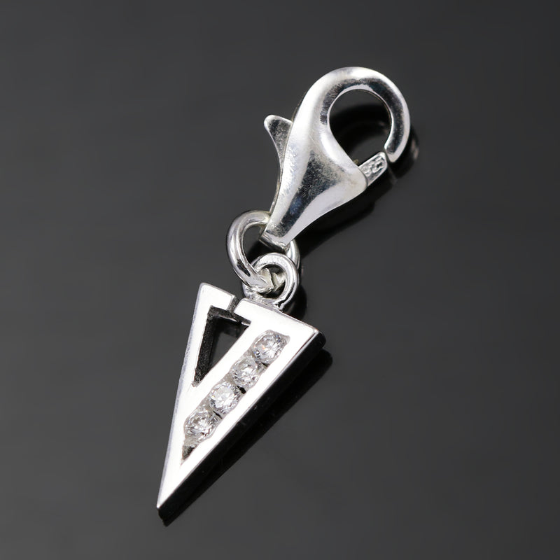Solid 925 Sterling Silver Alphabet Letter Charm Clip on with Lobster Clasp