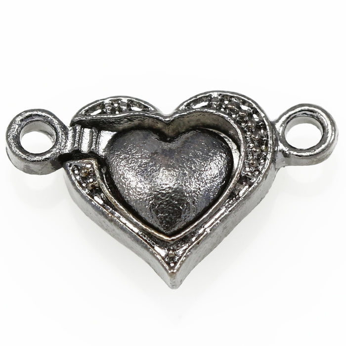 5x Silver / Gold Plated Strong Magnetic Heart Clasps for Jewellery Making