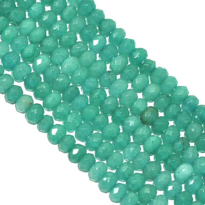 Blues, greens,  black and white 4 mm faceted rondelle agate semi-precious gemstone beads for Jewellery making .