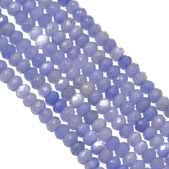 Blues, greens,  black and white 4 mm faceted rondelle agate semi-precious gemstone beads for Jewellery making .