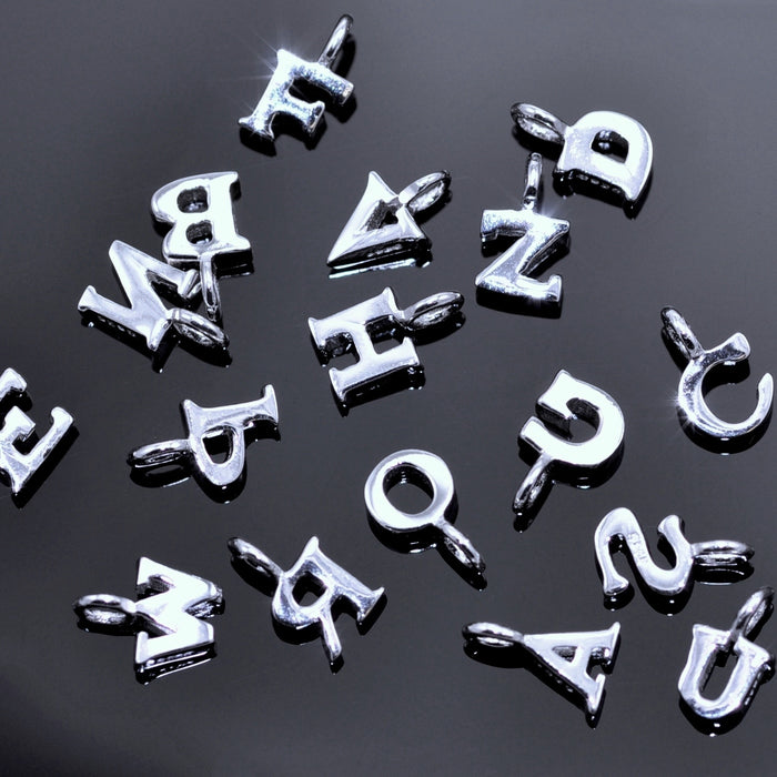 Tiny letters  in sterling silver 925 ,  alphabet charms . Genuine Solid 925 Initials