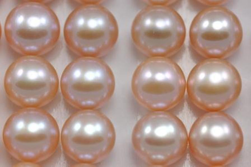 Pink Button Half-drilled Flat Back Freshwater Pearls for Making Earrings AAA