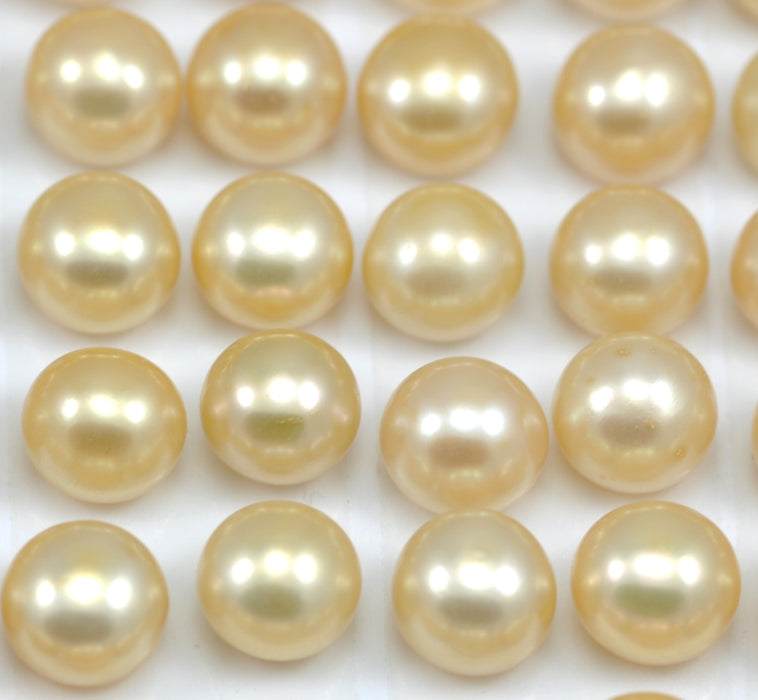 7mm Button Half-drilled Freshwater Pearls Flat Back for Making Earrings AAA