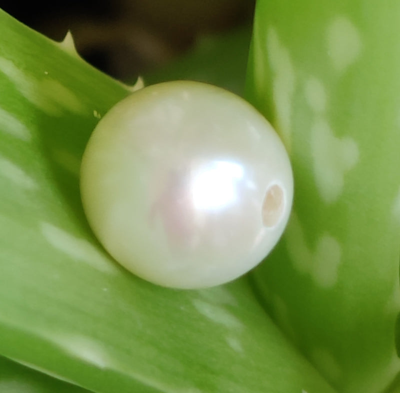 2mm Large Hole White Near Round Freshwater Pearls for Jewellery Making 9-10mm