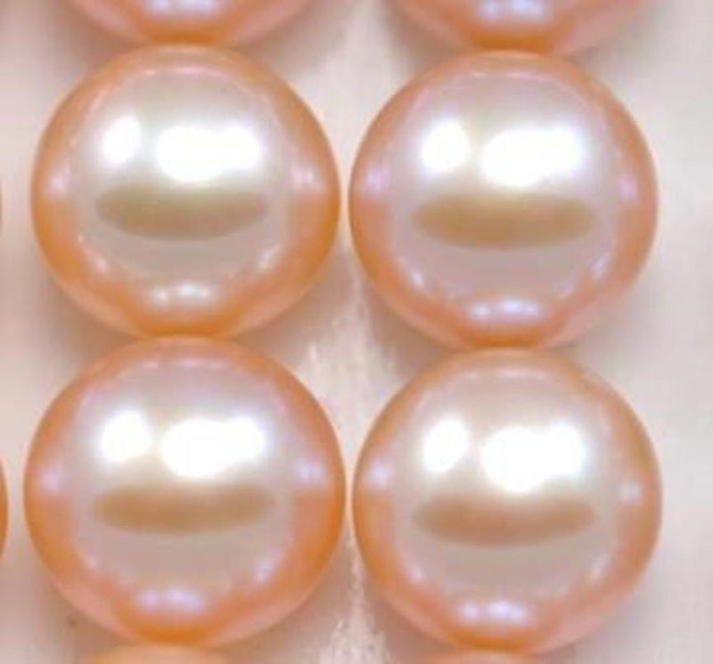 Pink Button Half-drilled Flat Back Freshwater Pearls for Making Earrings AAA