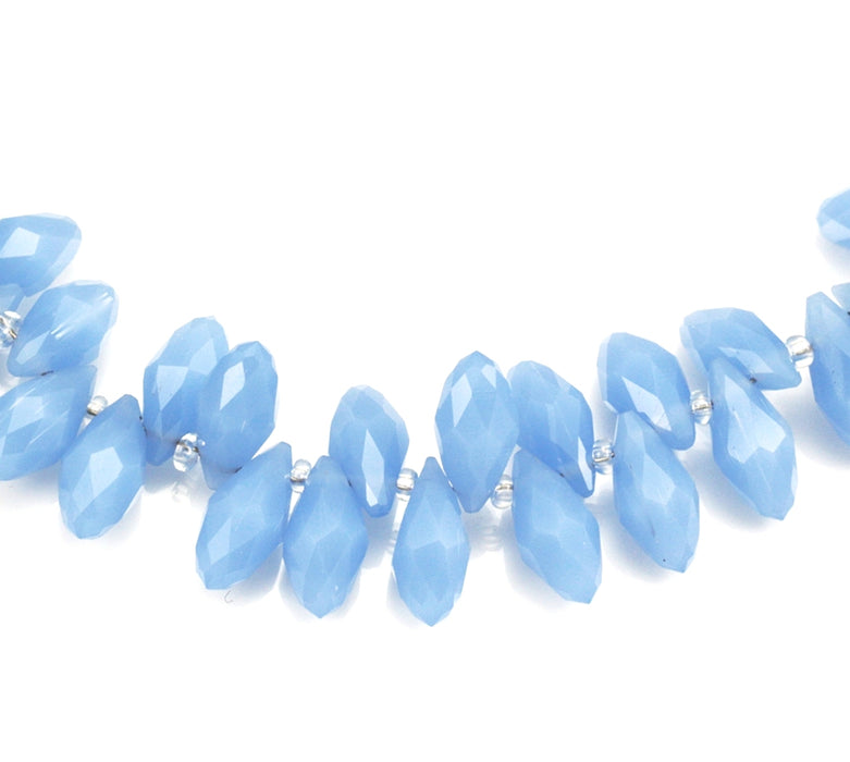 Crystal Glass Teardrop Briolette Top-drilled Faceted Beads