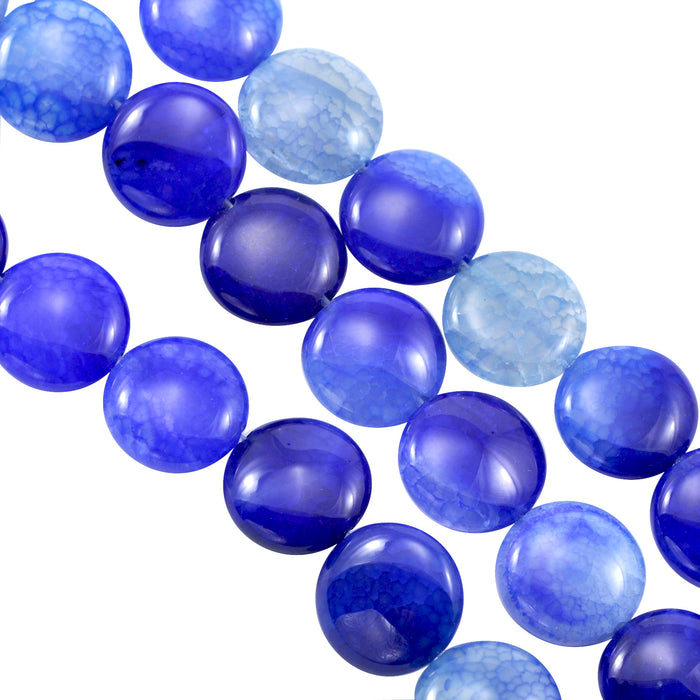 Coin Semi Precious Gemstone Beads for Jewellery Making Flat Round Disc Size 16 mm