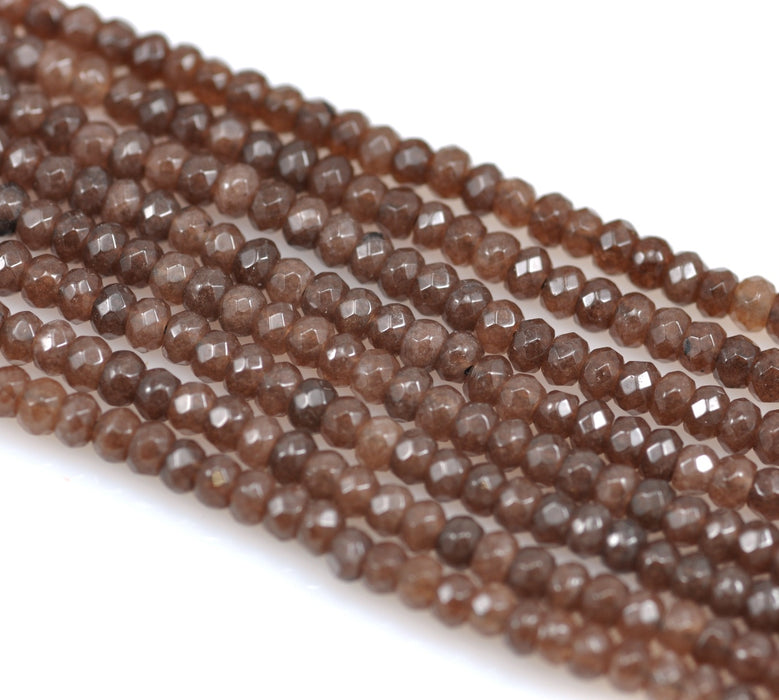 3 mm faceted spacer beads rondelle agate semi-precious gemstone in various colours