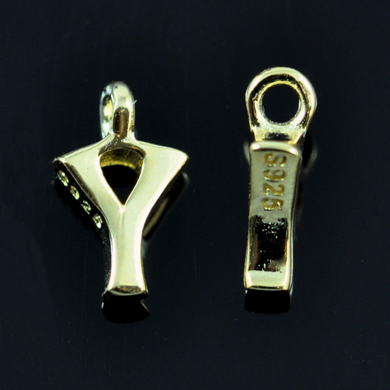 Gold Vermeil Tiny letters in Sterling Silver 925 ,  alphabet charms . Genuine Solid 925 Initials