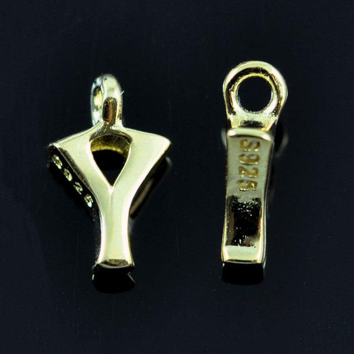 Gold Vermeil Tiny letters in Sterling Silver 925 ,  alphabet charms . Genuine Solid 925 Initials