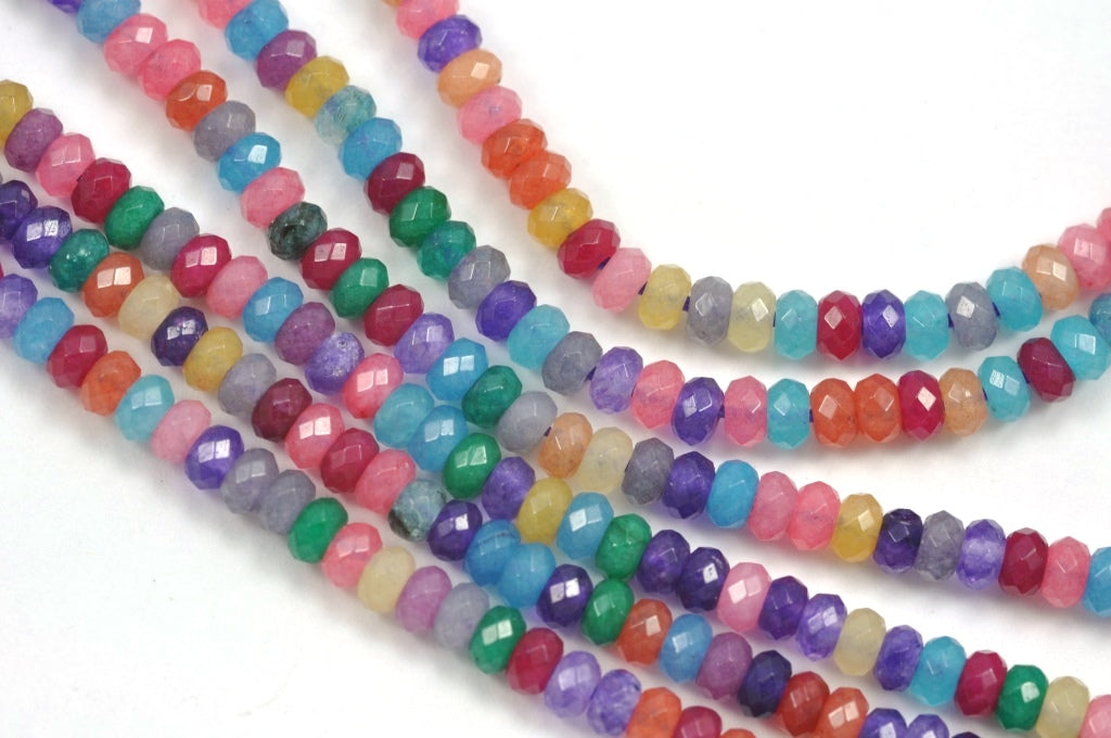 3 mm faceted spacer beads rondelle agate semi-precious gemstone in various colours