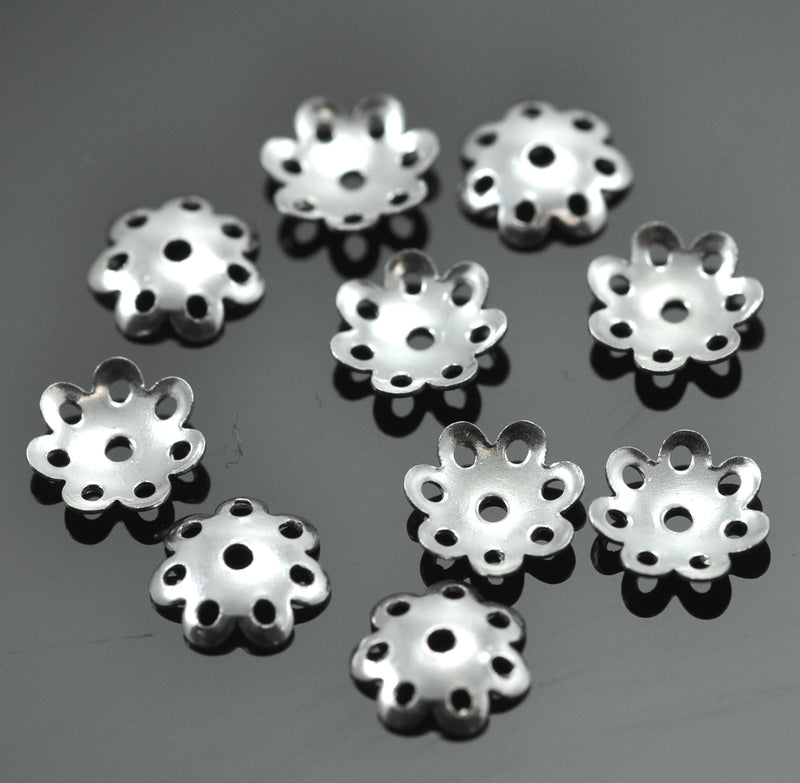 Flower Bead Caps Findings Solid 925 Sterling for Jewellery Making 6mm