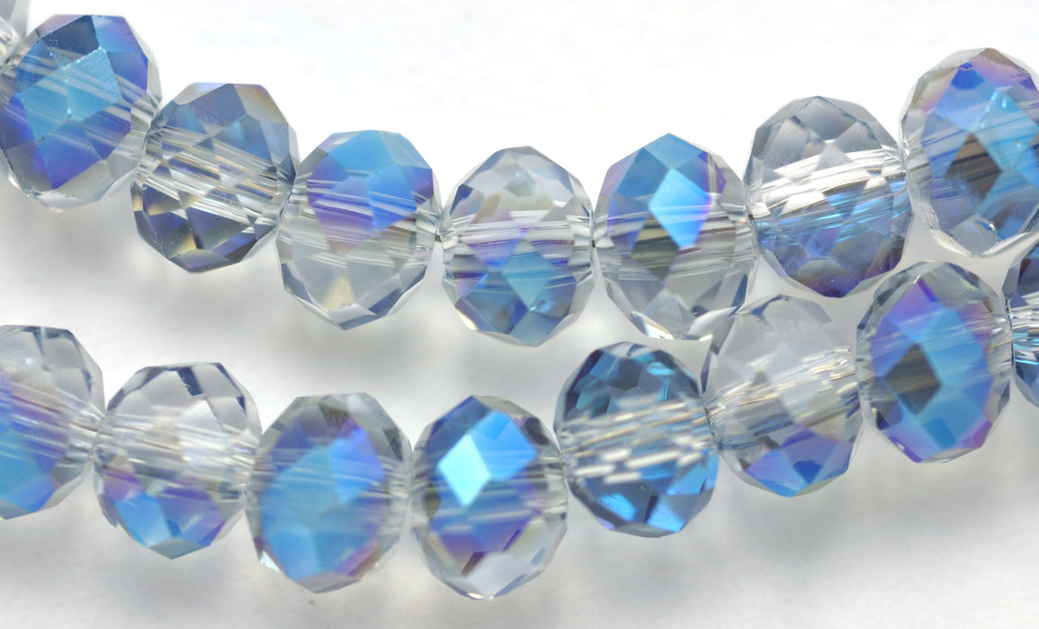 6mm blue Faceted Rondelle Crystal Cut Glass Beads  Spacer for Jewellery Making - The blue collection