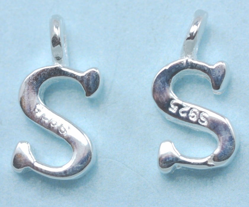 Tiny letters  in sterling silver 925 ,  alphabet charms . Genuine Solid 925 Initials