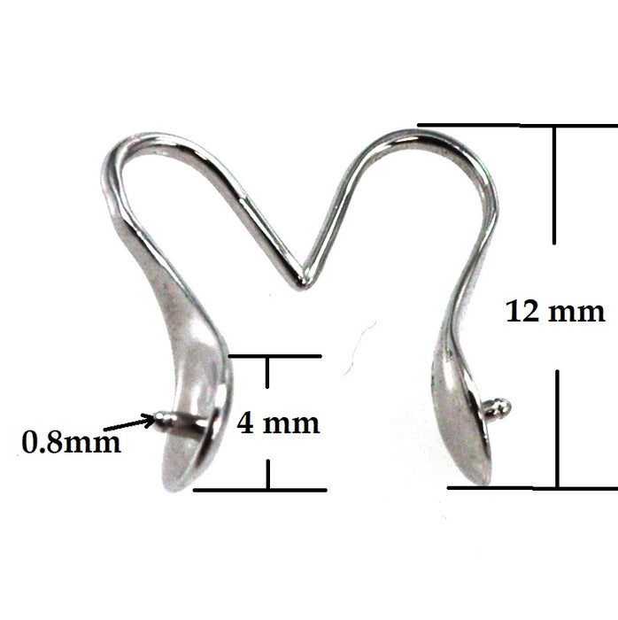 Earring Hooks Anti-tarnish Genuine 925 Sterling Silver Curved Spoon Jewellery Findings