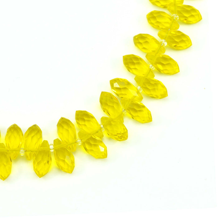 Crystal Glass Teardrop Briolette Top-drilled Faceted Beads