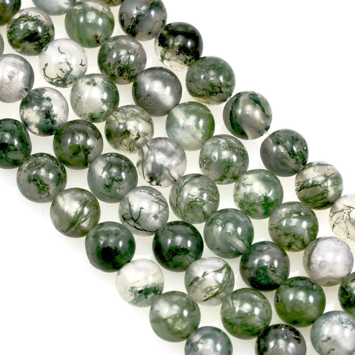 6mm Round Green Semi-precious Gemstone Beads for Jewellery Making 60 Pcs