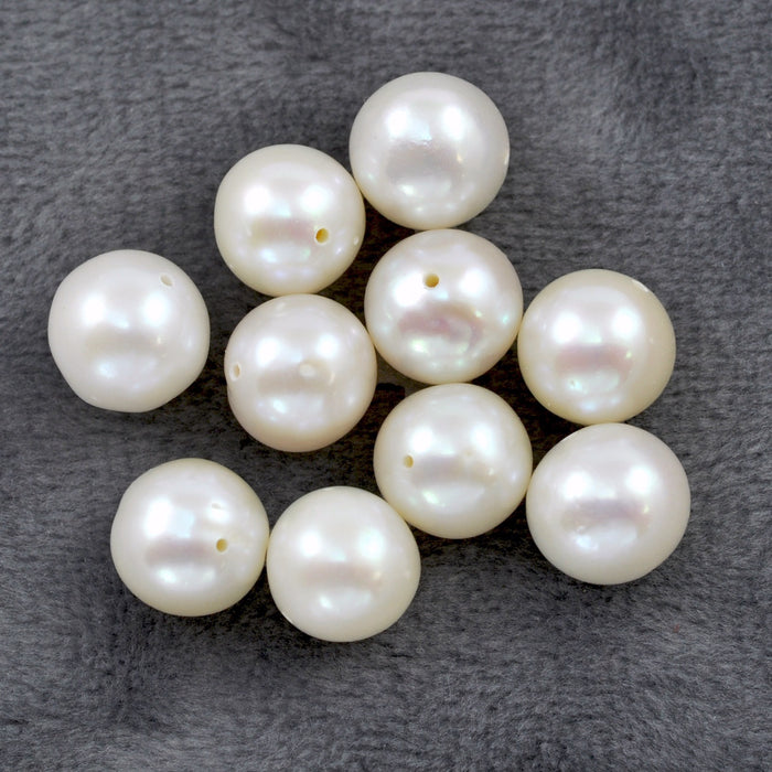 Ivory White Round AK Freshwater Loose Pearl Beads for Jewellery Making 4mm, 6mm, 7mm and 8mm A