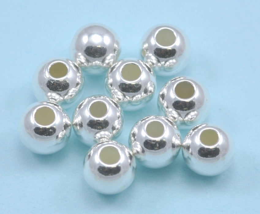 925 Sterling Silver Round Seamless Spacer Beads 2 mm , 3 mm , 4 mm , 5 mm , and 6 mm