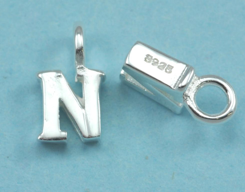 Tiny letters  in sterling silver 925 ,  alphabet charms . Genuine Solid 925 Initials