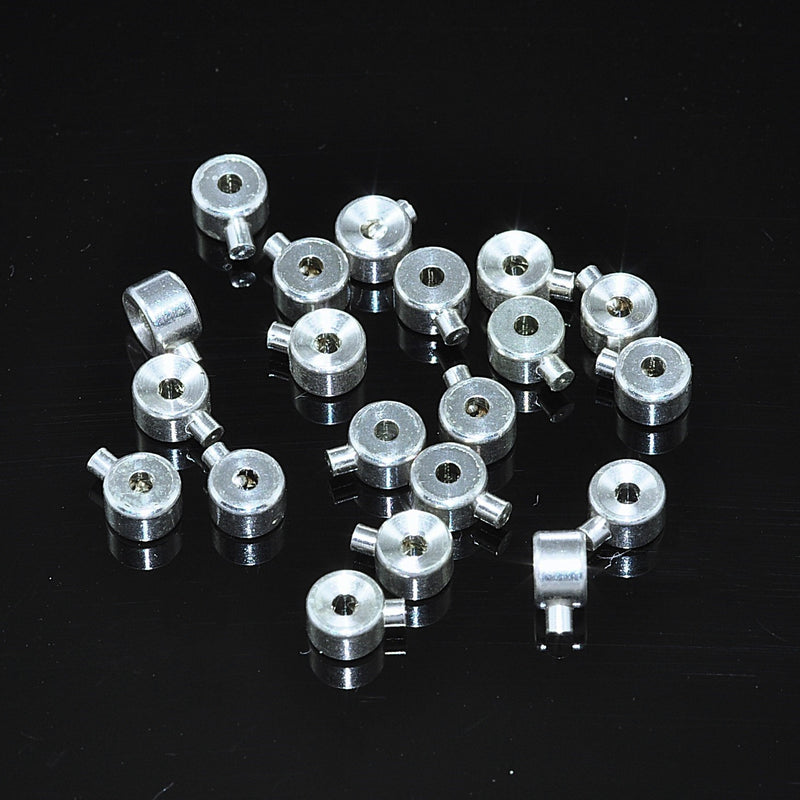 Sterling Silver Crimp Beads, Genuine 925 Silver Thread End Beads, Beadlon Cord Ends, Jewelery Findings