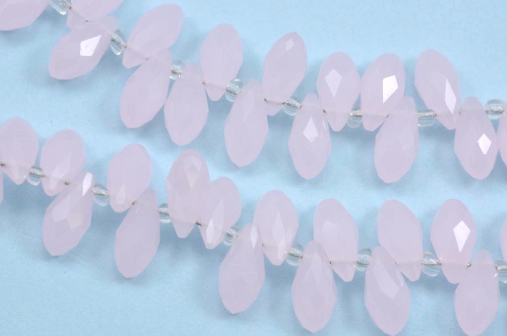 Crystal Glass Teardrop Briolette Top-drilled Faceted Beads